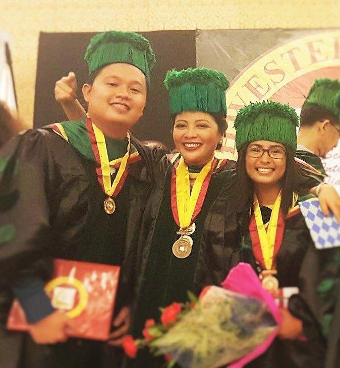 A moment of joy shared with two of Legaspi-Pelayo’s closest friends in medical school