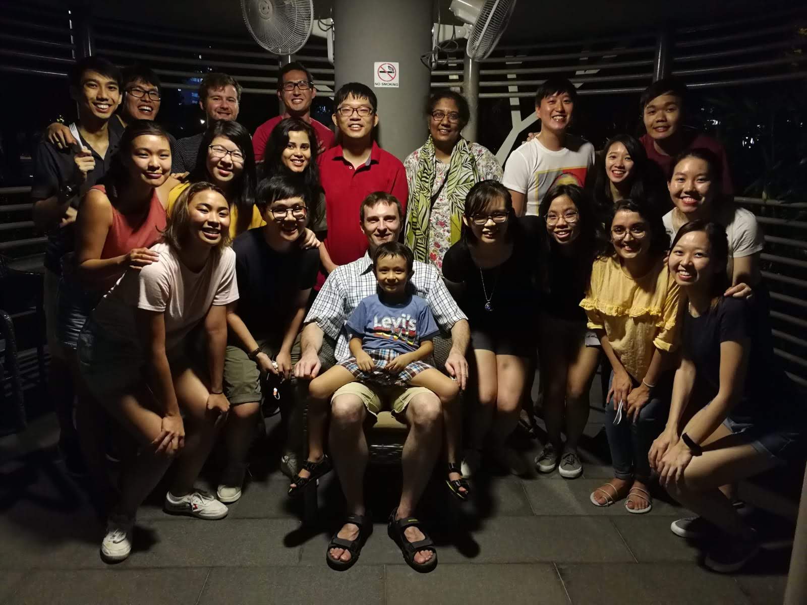 Gooley &amp;amp; his son (seated) with his lab in 2019 