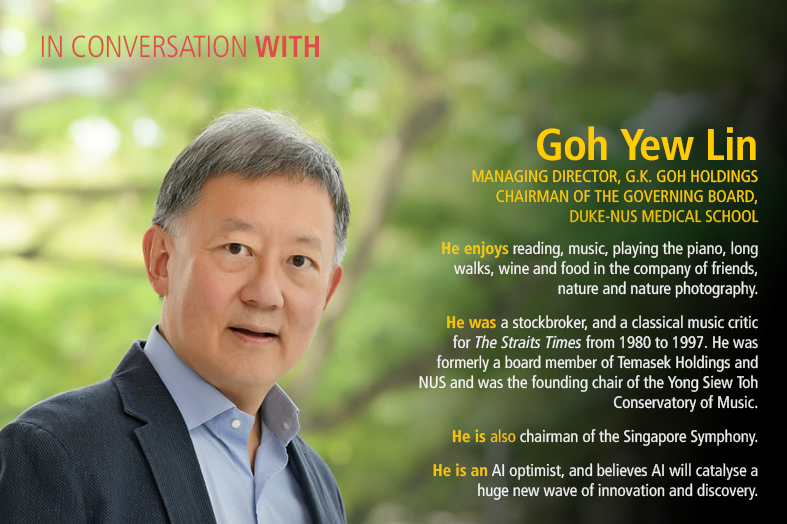 A photo of Goh Yew Lin which is accompanied by some information about him, his career and personal interests