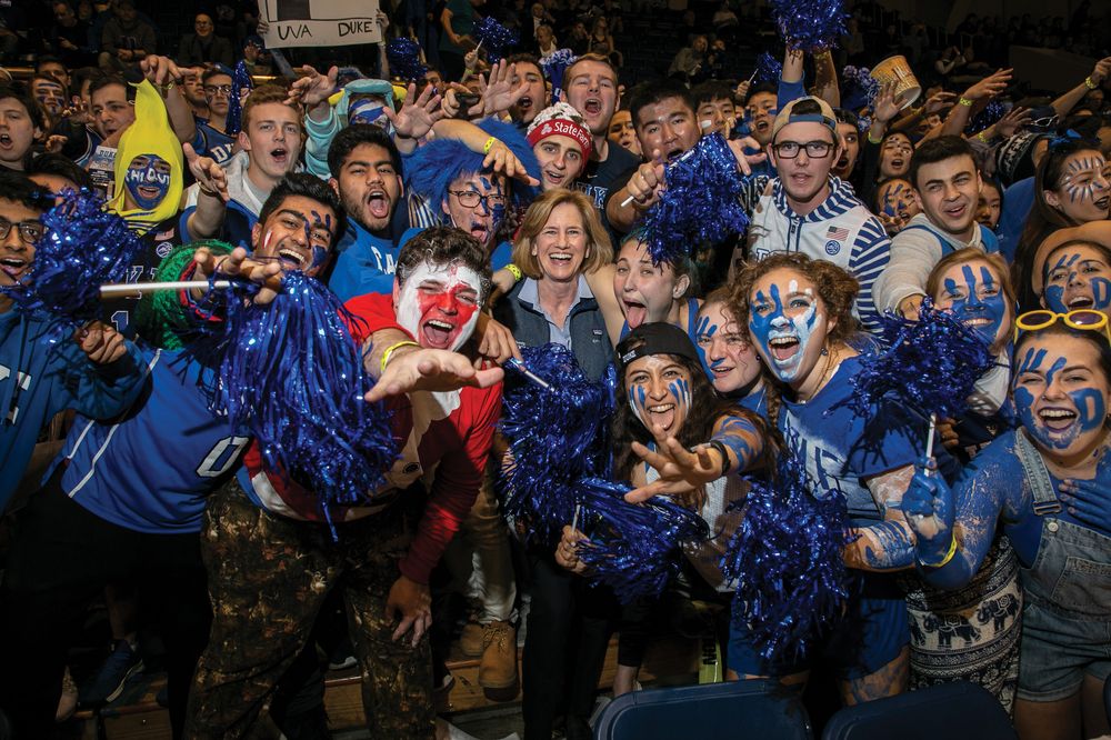 Dean Klotman poses for a fun shot with the students