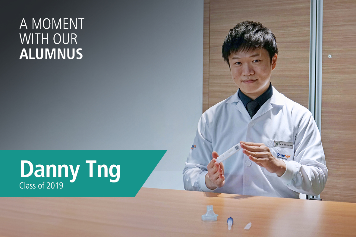 A photo showing Dr Danny Tng with his invention