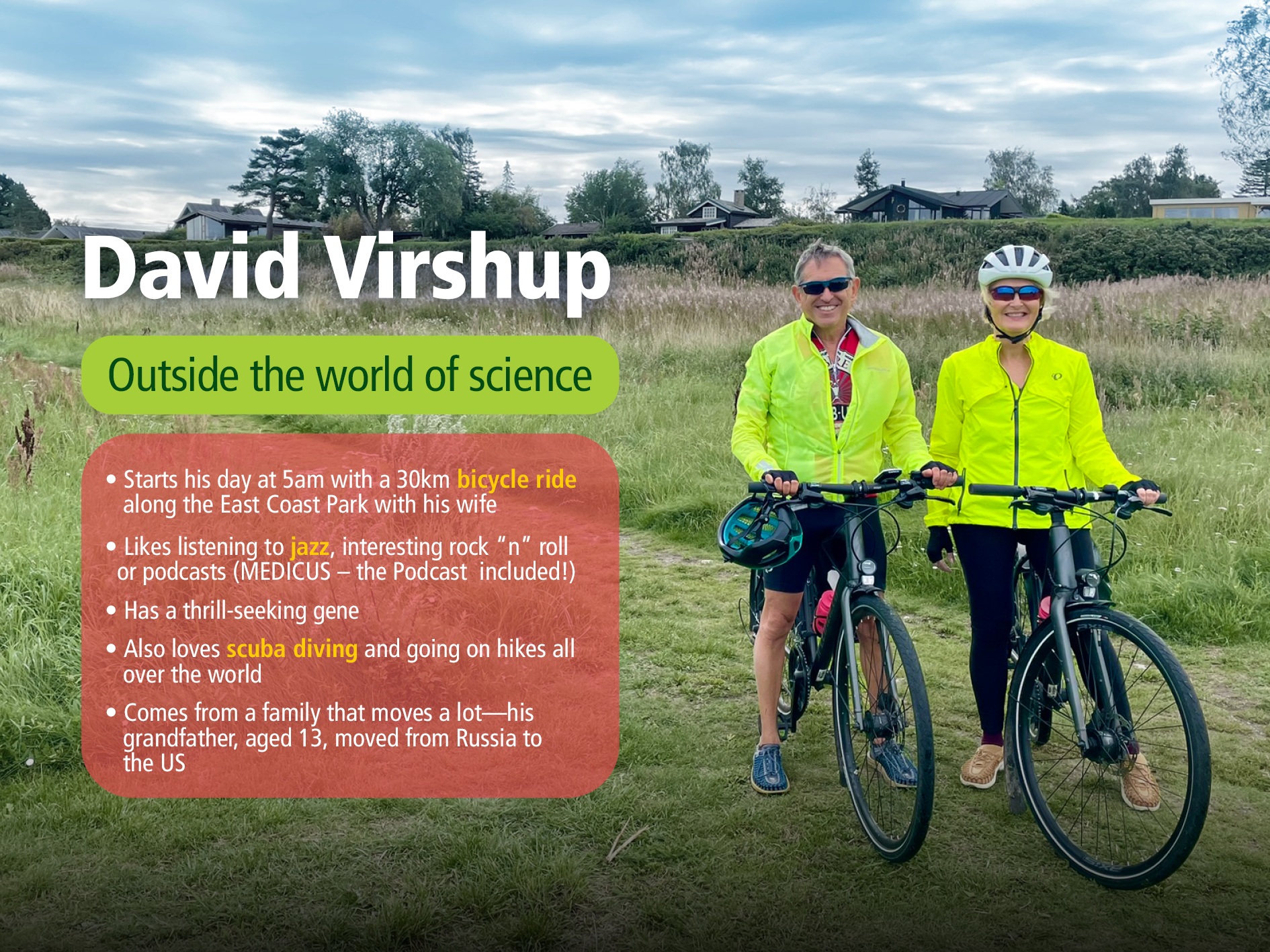 An infographic on Prof David Virshup