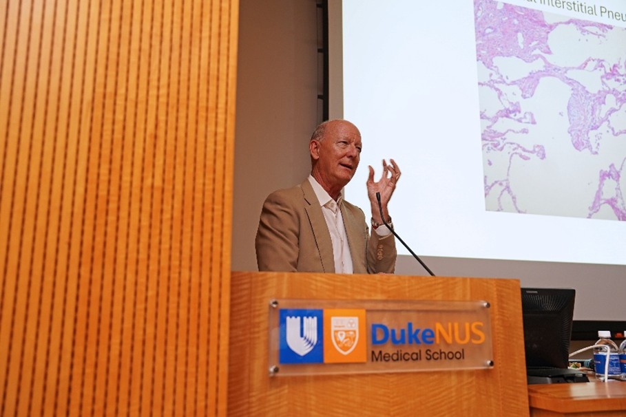Prof Noble speaking at Duke-NUS