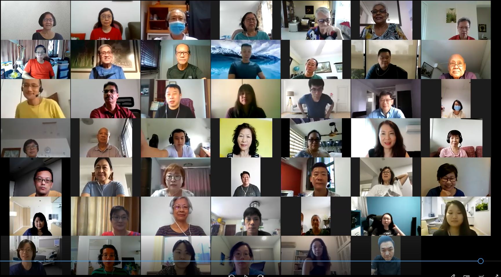 A group of Duke-NUS simulated patients attend a training training session to help them assess students over Zoom